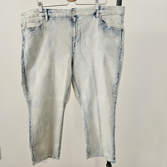 Lauren Ralph Lauren Jeans 22W Washed Denim Raw Hem Stretch Denim Crop Length - Picture 10 of 10